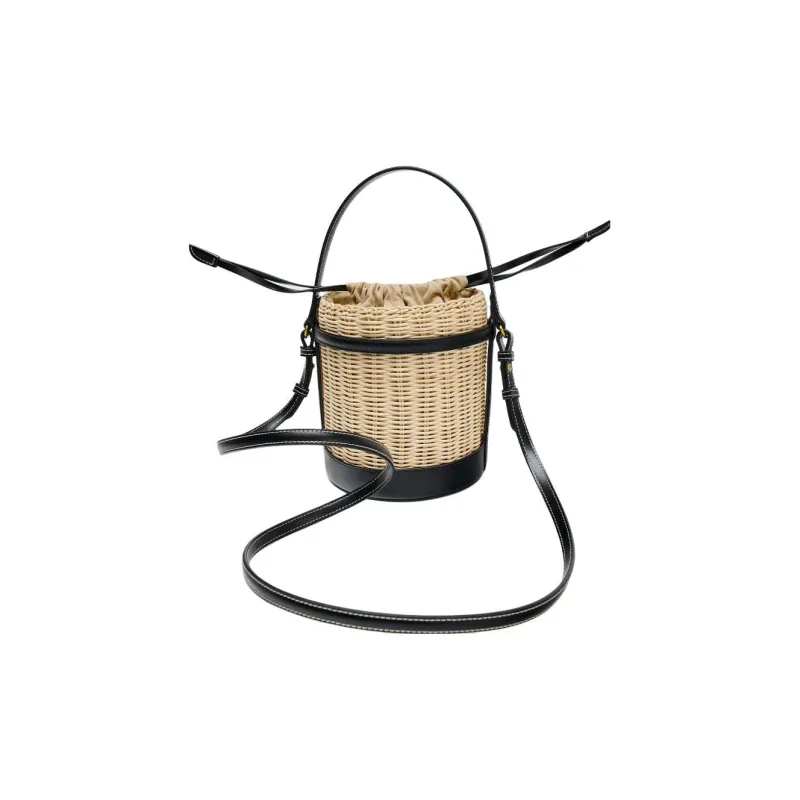 ZARA Rattan Crossbody One Shoulder Handbag Women's Light Beige-2