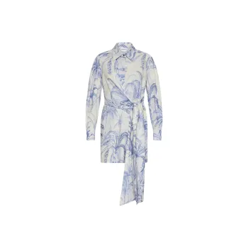 Marella Long Sleeved Dress Women's Gray Blue