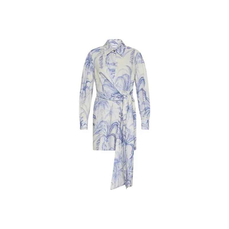Marella Long Sleeved Dress Women's Gray Blue-0