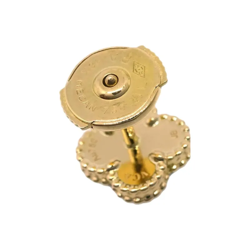 Van Cleef & Arpels 1990 2000's 18kt Yellow Gold Sweet Alhambra Earrings-4