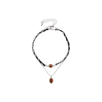 DVNRR Tiger's Eye Stone Necklaces Women's