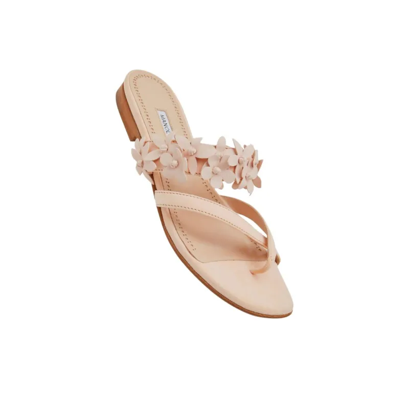 MANOLO BLAHNIK Odor Resistant Flip Flops Women's Light Pink-3
