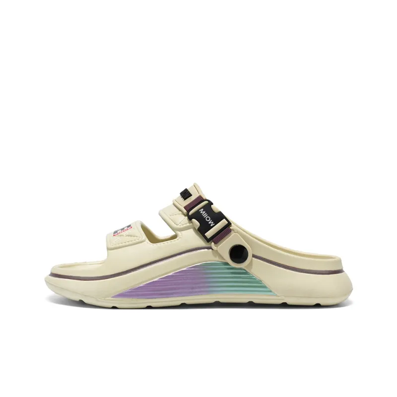 MIIOW Slide Slippers Unisex Black/Khaki/White-6