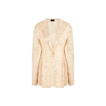 GIORGIO ARMANI Single breasted Jacket In Viscose Jersey With Rhinestone Embroidery