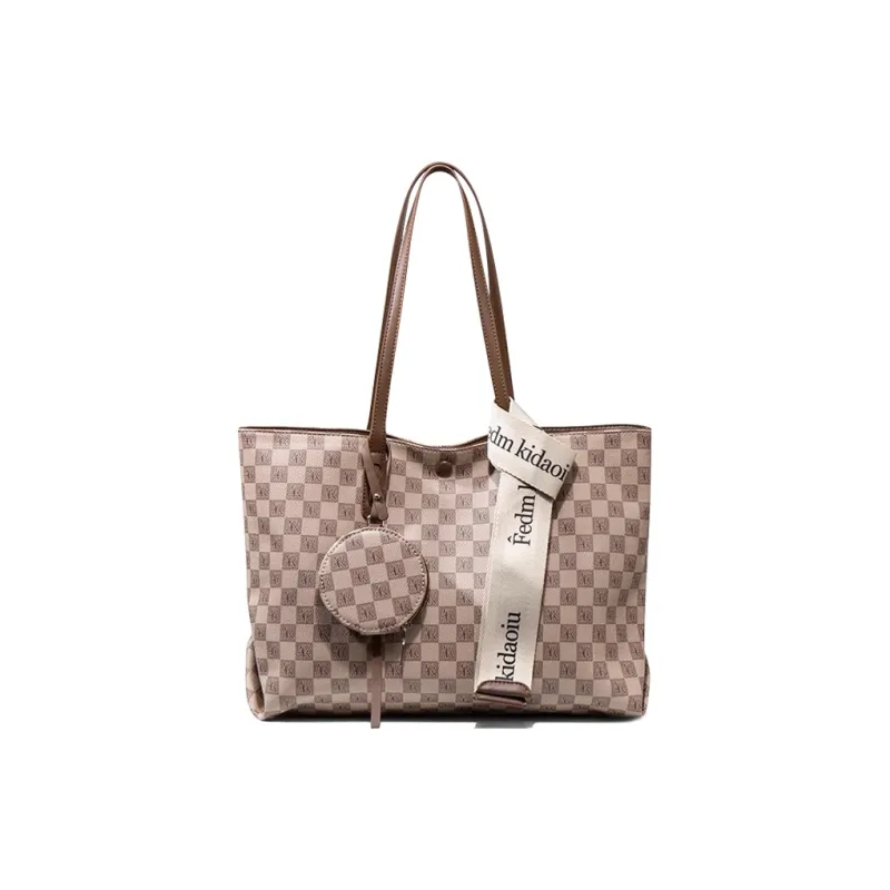CLEVER& KETCH PU Shoulder Bag Tote Women's Khaki-0