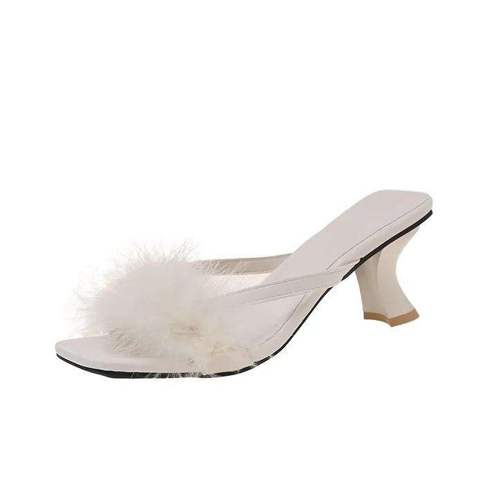 WUJI Chunky Heel High Heels 7.5cm Women's-5