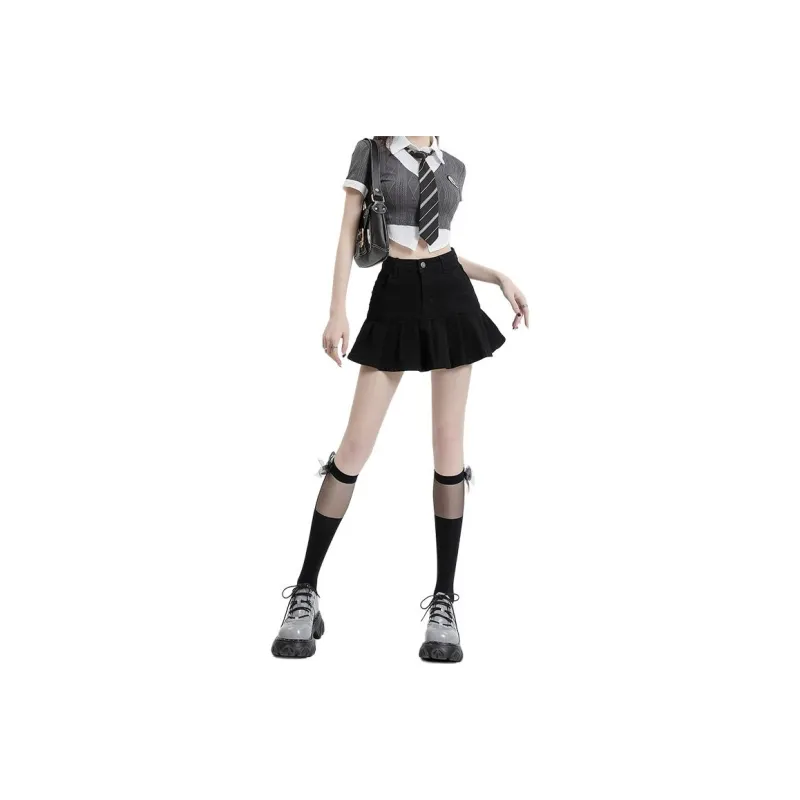 YINLEI Denim Short Skirts Women's-4