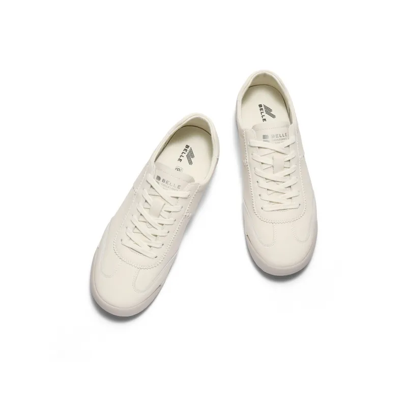 BELLE Abrasion Resistant Low Top Casual Shoes Men's White-2