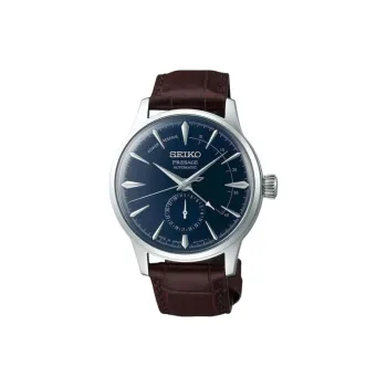 SEIKO Presage Automatic Mechanical Movement Leather Strap Watch 40mm Men's Watches Blue Dial