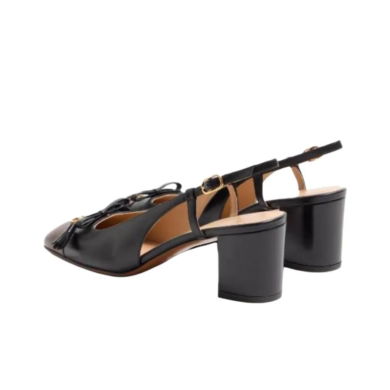 Valentino Valet Du Roi Chunky Heel High Heels 6cm Women's Black-3
