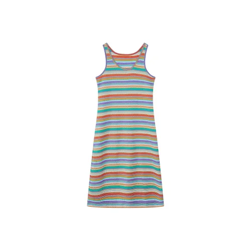 ELF SACK Slip Dresses Women's Vintage Rainbow
