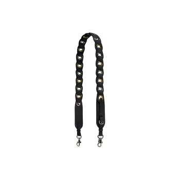 COACH Chromium Tanned Leather Shoulder Strap Bag Strap Bag Accessory Women's Black