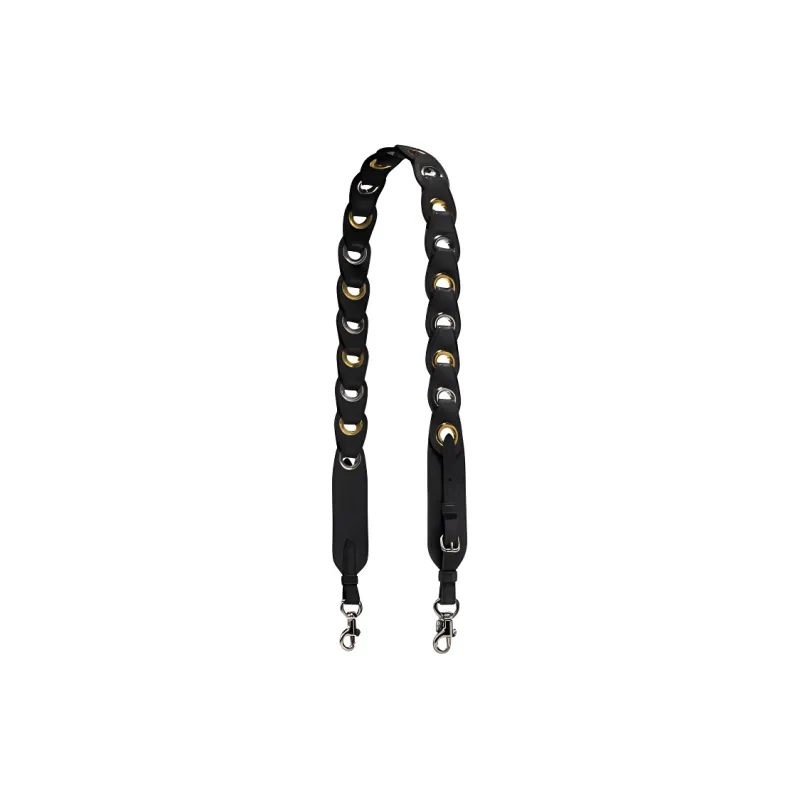 COACH Chromium Tanned Leather Shoulder Strap Bag Strap Bag Accessory Women's Black-0