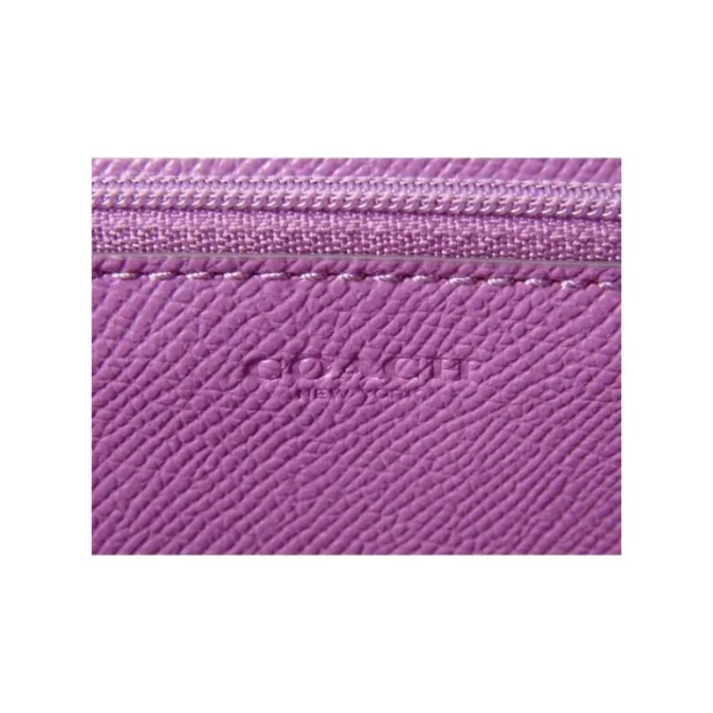 COACH Leather Wallet Trumpets Women's Purple-3