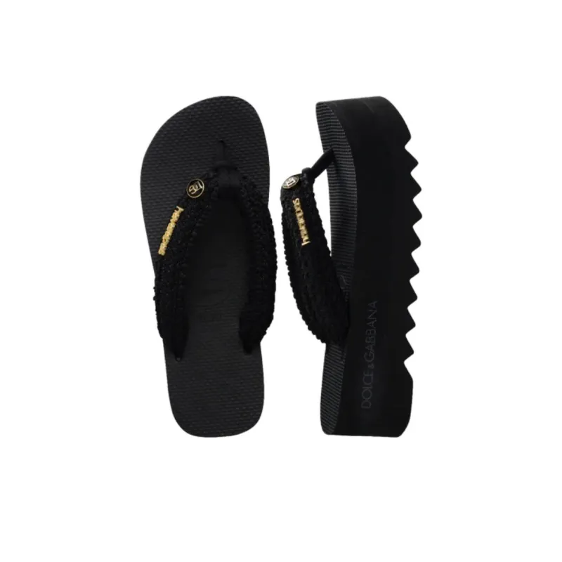 Dolce&Gabbana x Havaianas Abrasion Resistant Flip Flops Women's Black-3