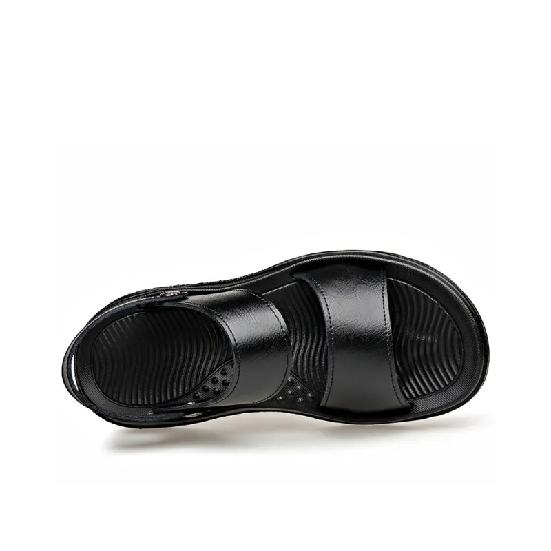 AMICNIEGD Beach Sandals Men Black/Brown-3