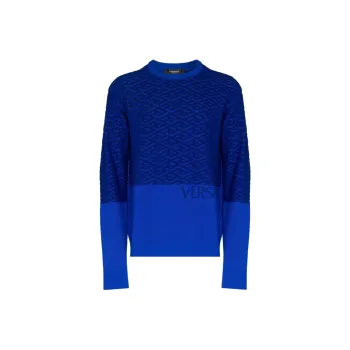 VERSACE Logo intarsia Crew Neck Jumper