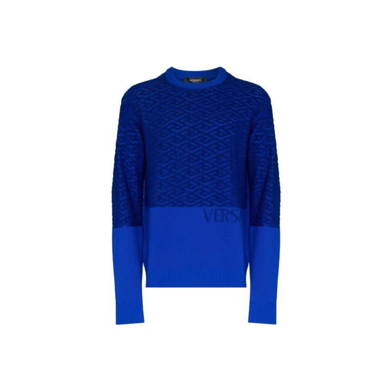 VERSACE Logo intarsia Crew Neck Jumper-0