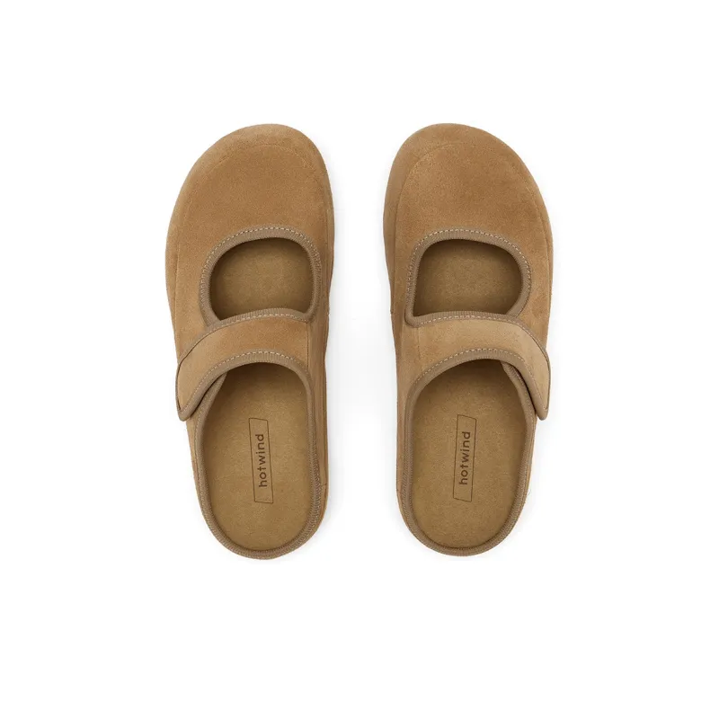Hotwind Biscuit Boken Collection Rubber Sole Quiet Closed Toe Slippers Women's-5