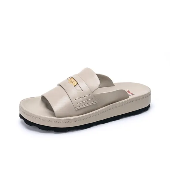 Martniel Rubber Sole Slip Resistant Slide Slippers Women's Apricot-1