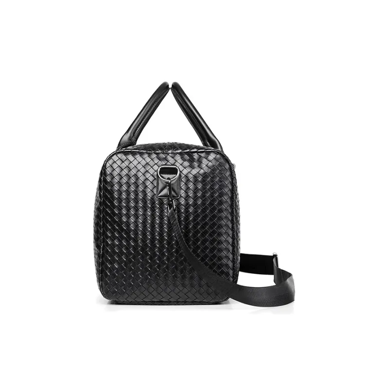 Mulinsen Polyester One Shoulder Crossbody Bag, Travel Bag Unisex Black/Brown-3