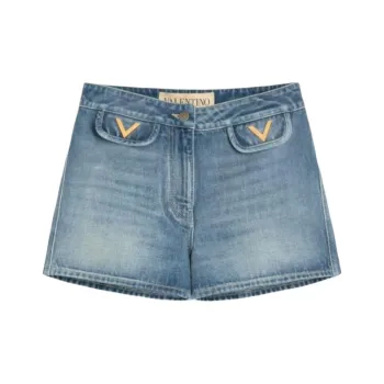 Valentino Denim Shorts Women's Blue