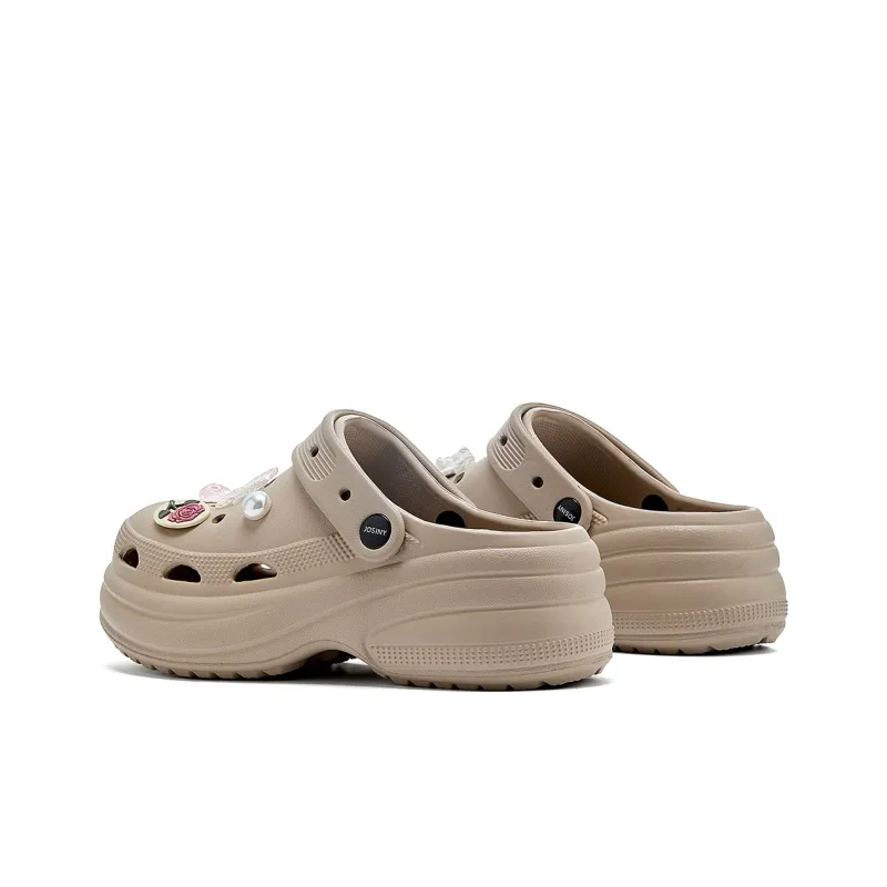 JOSINY Timeless Perforated Collection Clogs Women's Brown-2