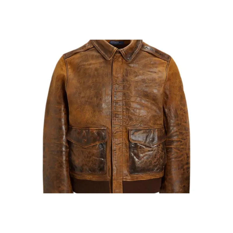 Polo Ralph Lauren Leather Jacket Men's Brown-1