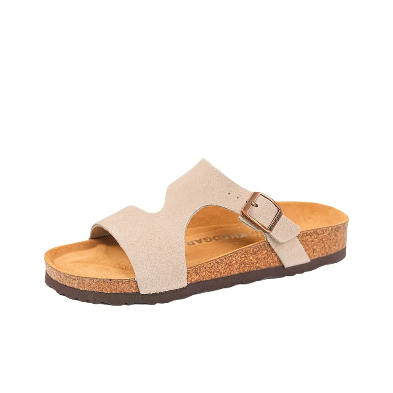 Khadgar EVA Rubber Sole Cork Sole Quiet Slip Resistant Abrasion Resistant Slide Slippers Women's-8
