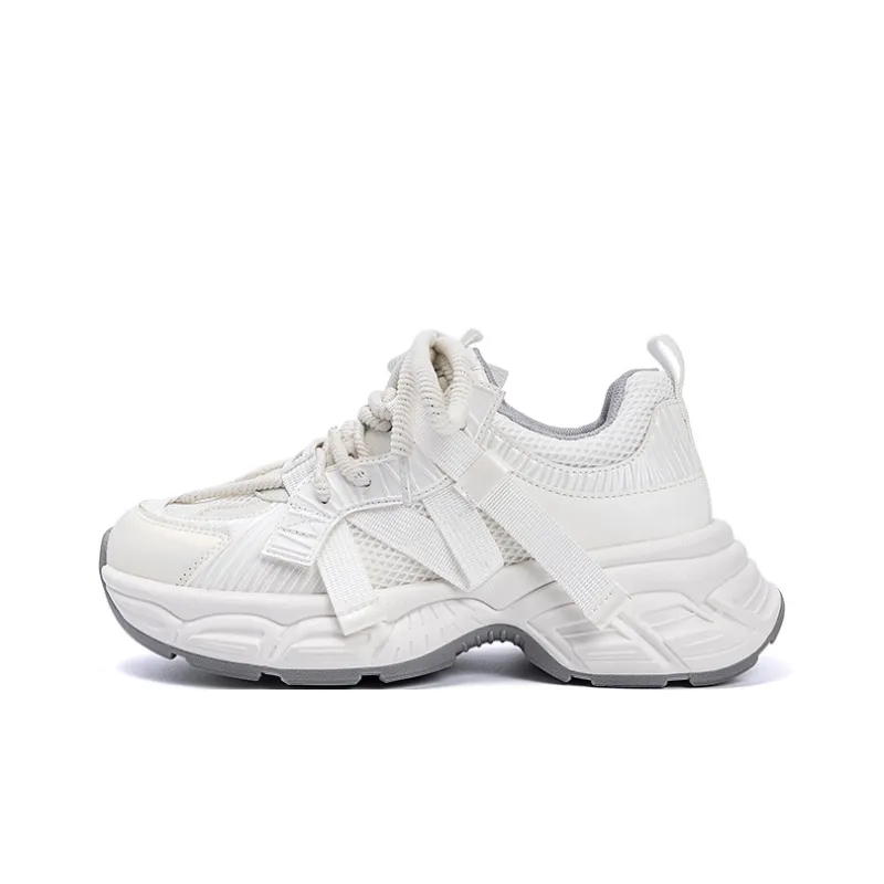 EXULL Q Low Top Chunky Sneakers Women's White-0