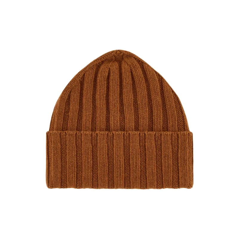 EMPORIO ARMANI Pure Cashmere Ribbed Beanie-1