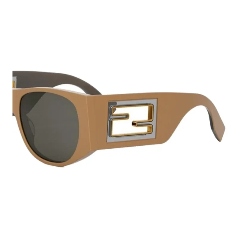 FENDI Acetate Square Sunglasses Women's Brown-2