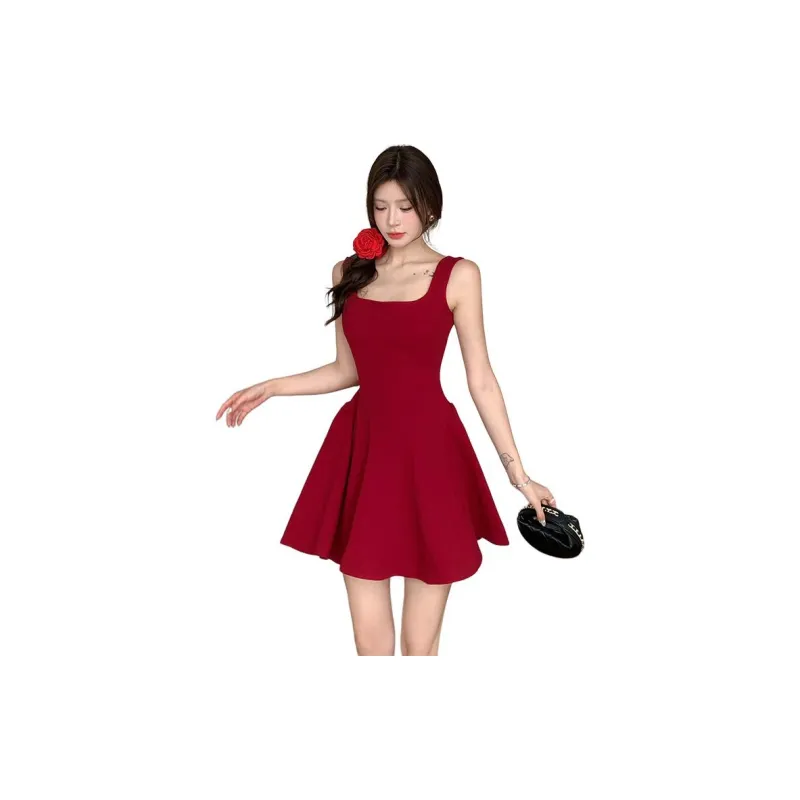 Mu Xiao Xin Slip Dresses Women's Burgundy-0
