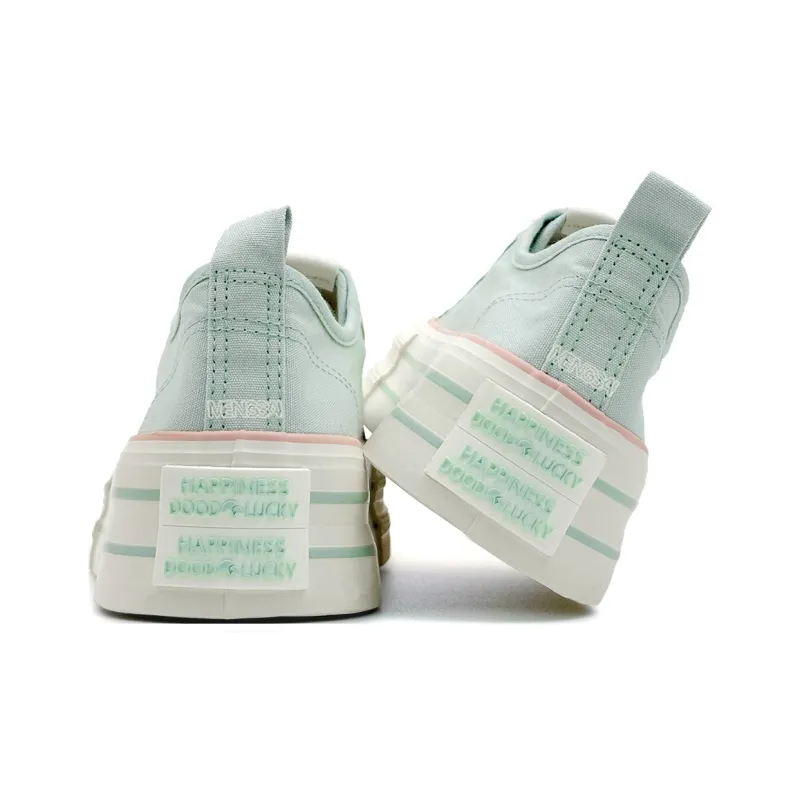 Mengsai Anti Slip Wear Resistant Low Top Canvas Shoes Women's Mambo Green-4