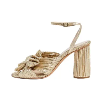 Loeffler Randall Camellia One Strap Sandals 8.8cm Women's Gold