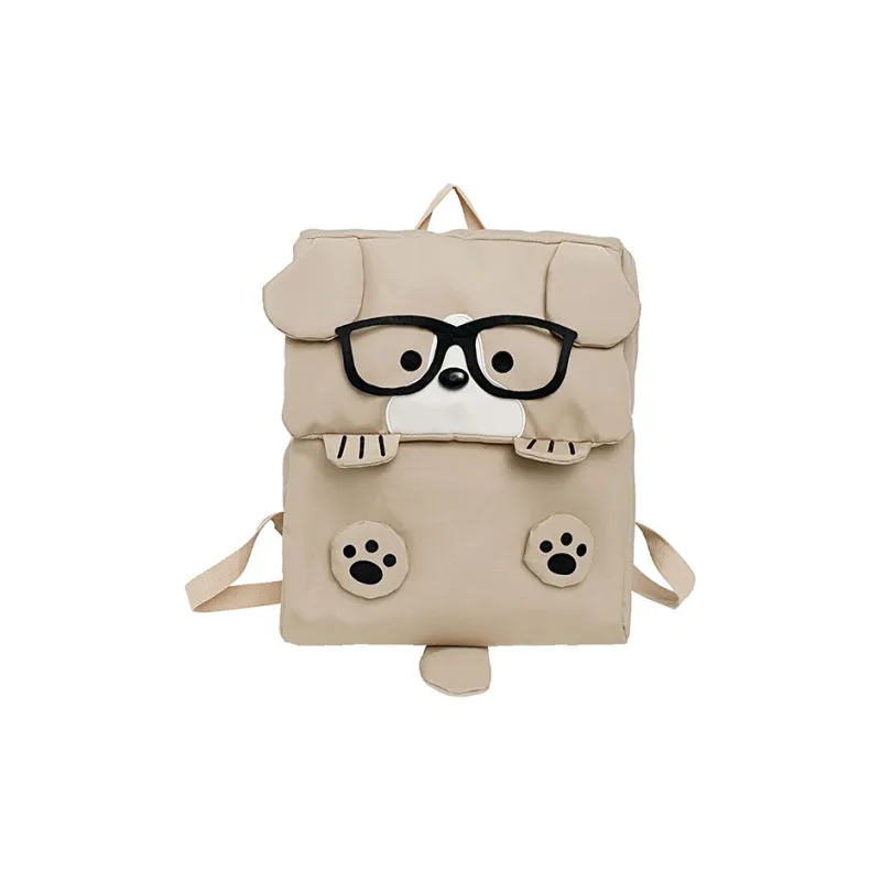 WICKBUEN Fabric Backpack Unisex White/Black/Khaki-12