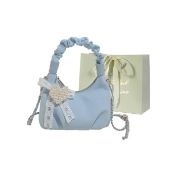JIANGLIDA Denim Handbag Women's Light Blue/Dark Blue
