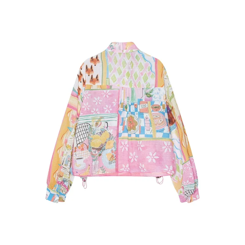 ELF SACK Shirts Women's Cute Pink Multicolor-1