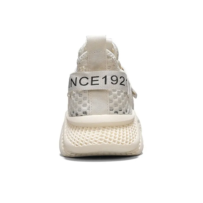 Binary Height Increasing, Abrasion Resistant, Lightweight, And Breathable Low Top Casual Shoes Men's Beige-3