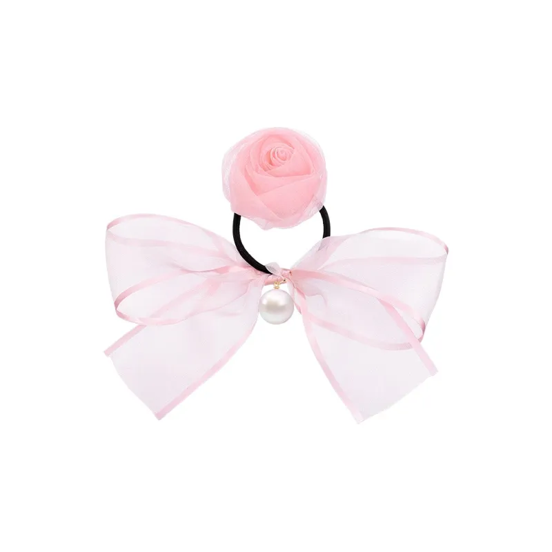 ROYALSASA Silk Chiffon Hair Tie Women's-0