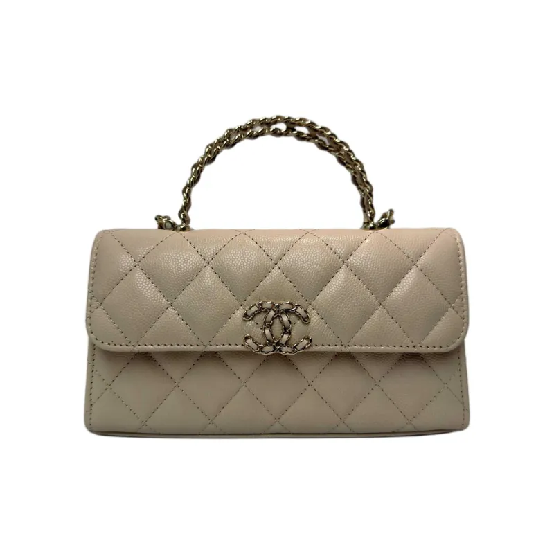 CHANEL Grain Embossed Cow Leather Flap Bag, Shoulder Bag, Crossbody Bag, Handbag Tubas Women's Milk Tea-0