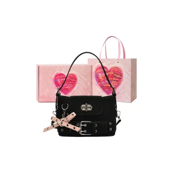 NATTY Pu Shoulder Bag Unisex Black