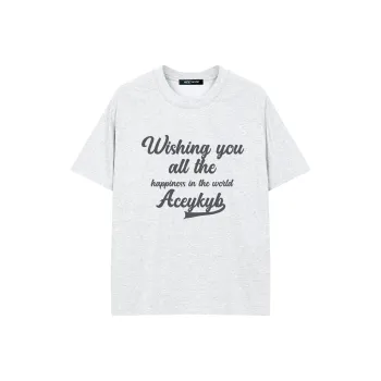 YK&YB T Shirts Unisex White Gray