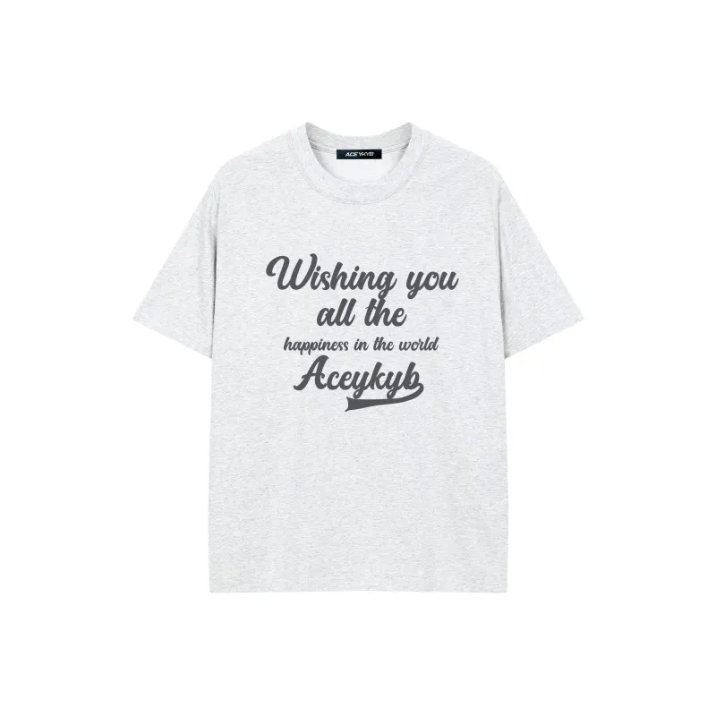 YK&YB T Shirts Unisex White Gray-0