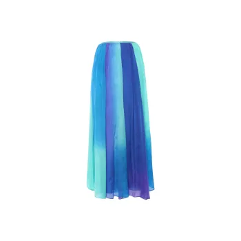 Forte Forte Colour block Pleated Silk Maxi Skirt