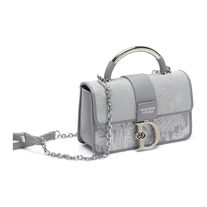 SEPTWOLVES PU Crossbody One Shoulder Handbag Regular Women's Gray-2