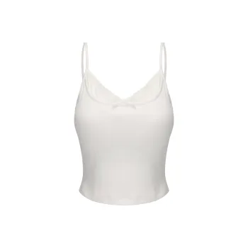 CHIWAWAMEME Tank Tops Women's Milk White With Pads Tank Top