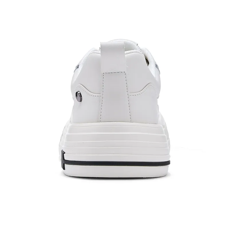 NAVIGARE Anti Slip Wear Resistant Low Top Skateboard Shoes Men's White-3