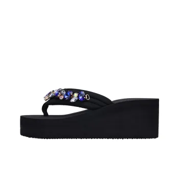 XMISTUO Rhinestone Quiet Abrasion Resistant Slip Resistant Flip Flops Women's