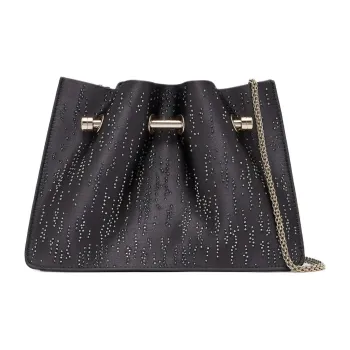 AMANI Viscose With Silk Blend Handheld Shoulder Bag Women's Black